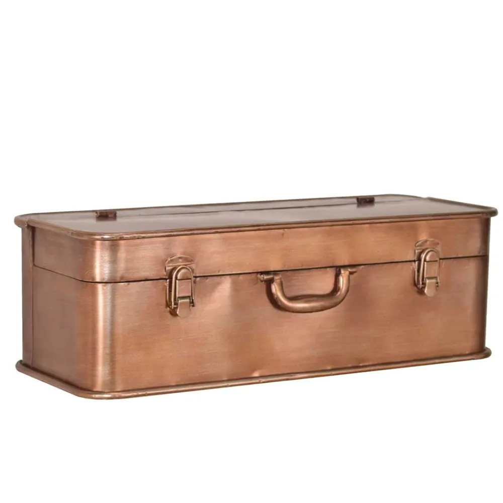 Wohnen Braune Möbel|Loft Möbel*Wandkonsole in Koffer Optik Rommino aus Metall Kupferfarben