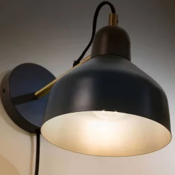 Wohnen Wandlampe in Petrol & Grau - Eboniar