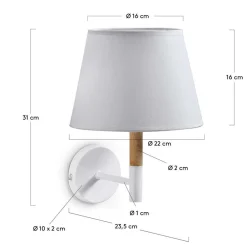 Wohnen Wandleuchte in Weiß & Buche - Vitablos