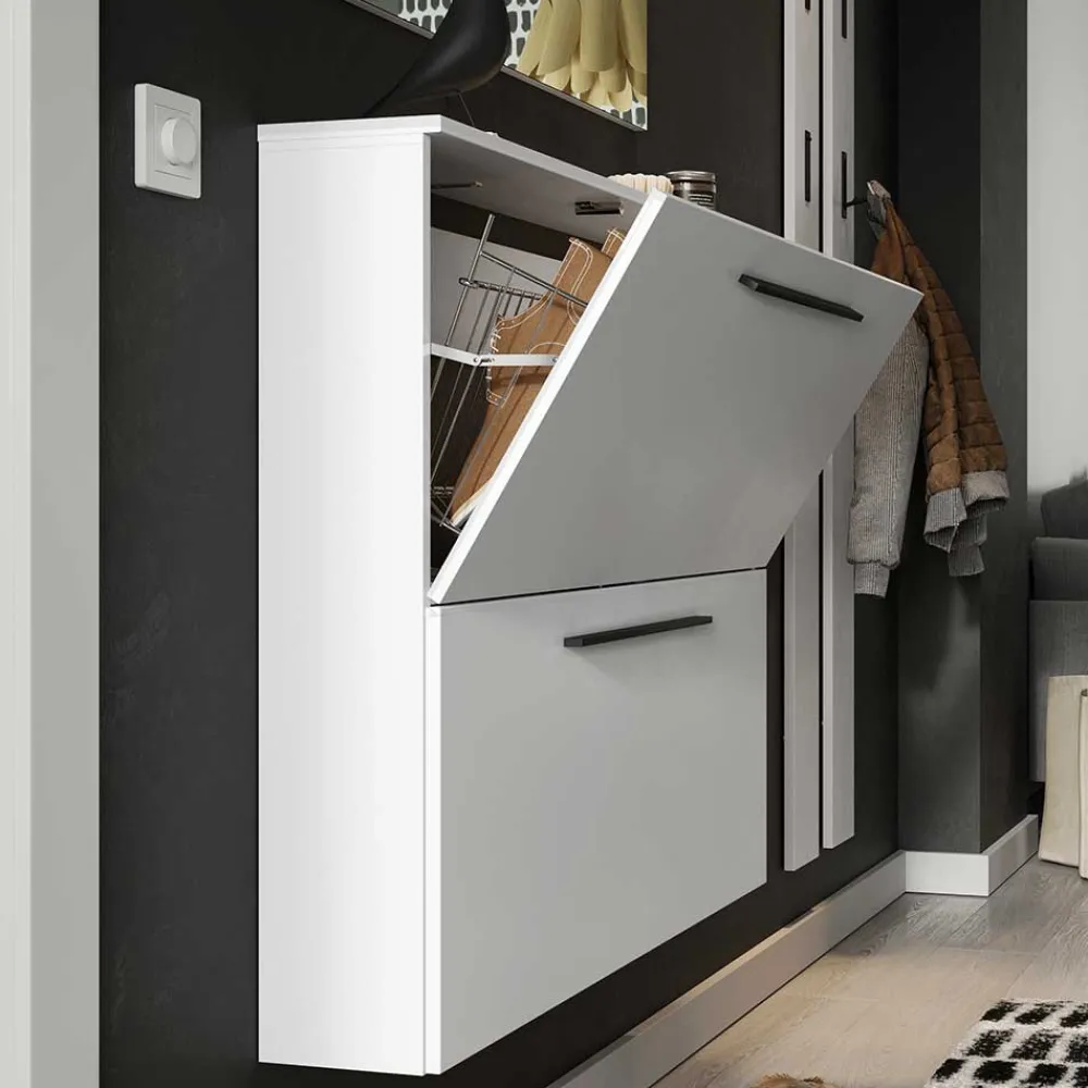 Wohnen Schuhschränke*Wandmontage Schuhschrank in Weiß - Zyana