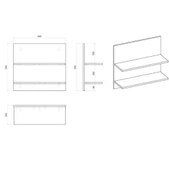 Wohnen Esszimmerregale|Regale*Wandpaneel Nachttisch mit zwei Ablagen - Naiavio
