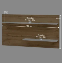 Wohnen Wandpaneel Wandboard mit zwei Böden - Nonessia
