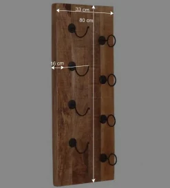 Wohnen Wandpaneel Weinregal aus Massivholz - Indri