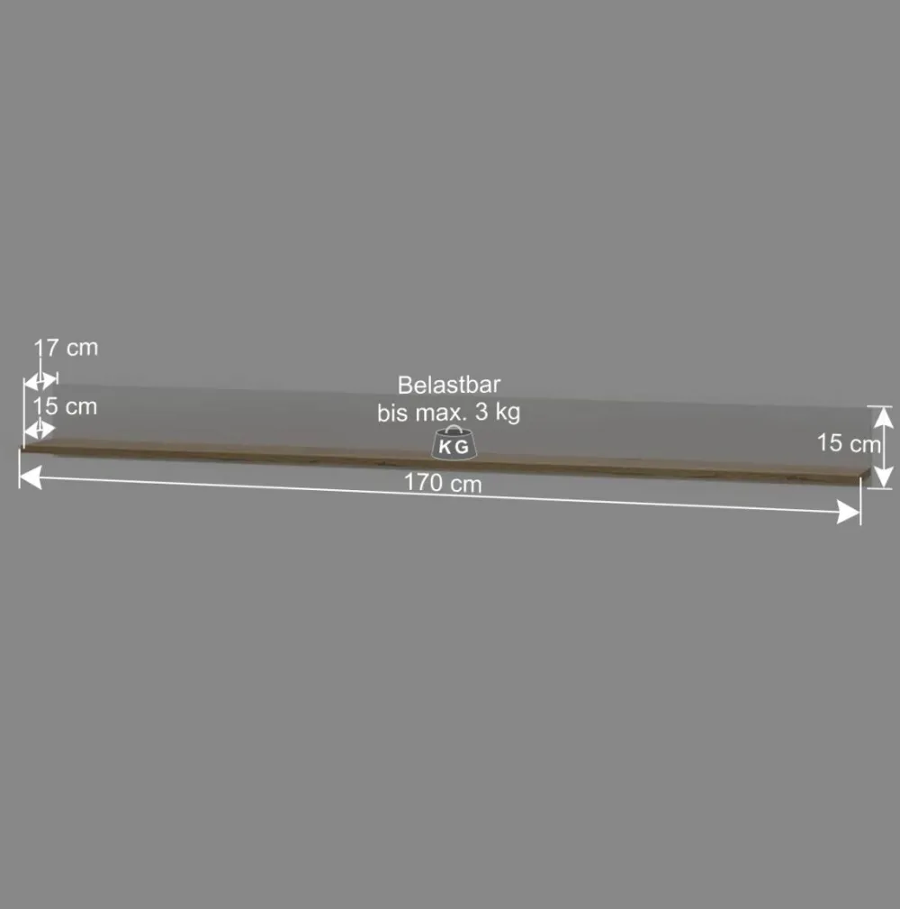 Wohnen Esszimmerregale|Regale*Wandregal Hängeboard 170 cm breit - Nonessia