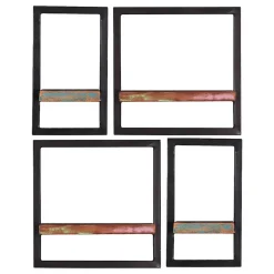 Wohnen Wandregal Kombi aus Altholz bunt - Jamaica (vierteilig)