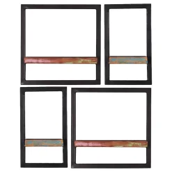 Wohnen Wandregal Kombi aus Altholz bunt - Jamaica (vierteilig)