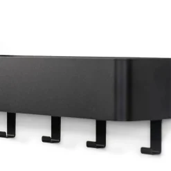 Wohnen Wandregal mit Haken aus schwarzem Stahl - Romance