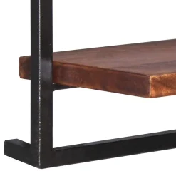 Wohnen Wandregal Set aus Metall & Massivholz - Fiorda (siebenteilig)