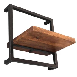 Wohnen Wandregal Set aus Metall & Massivholz - Fiorda (siebenteilig)