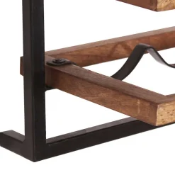 Wohnen Wandregal Set aus Metall & Massivholz - Fiorda (siebenteilig)