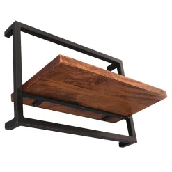 Wohnen Wandregal Set aus Metall & Massivholz - Fiorda (siebenteilig)