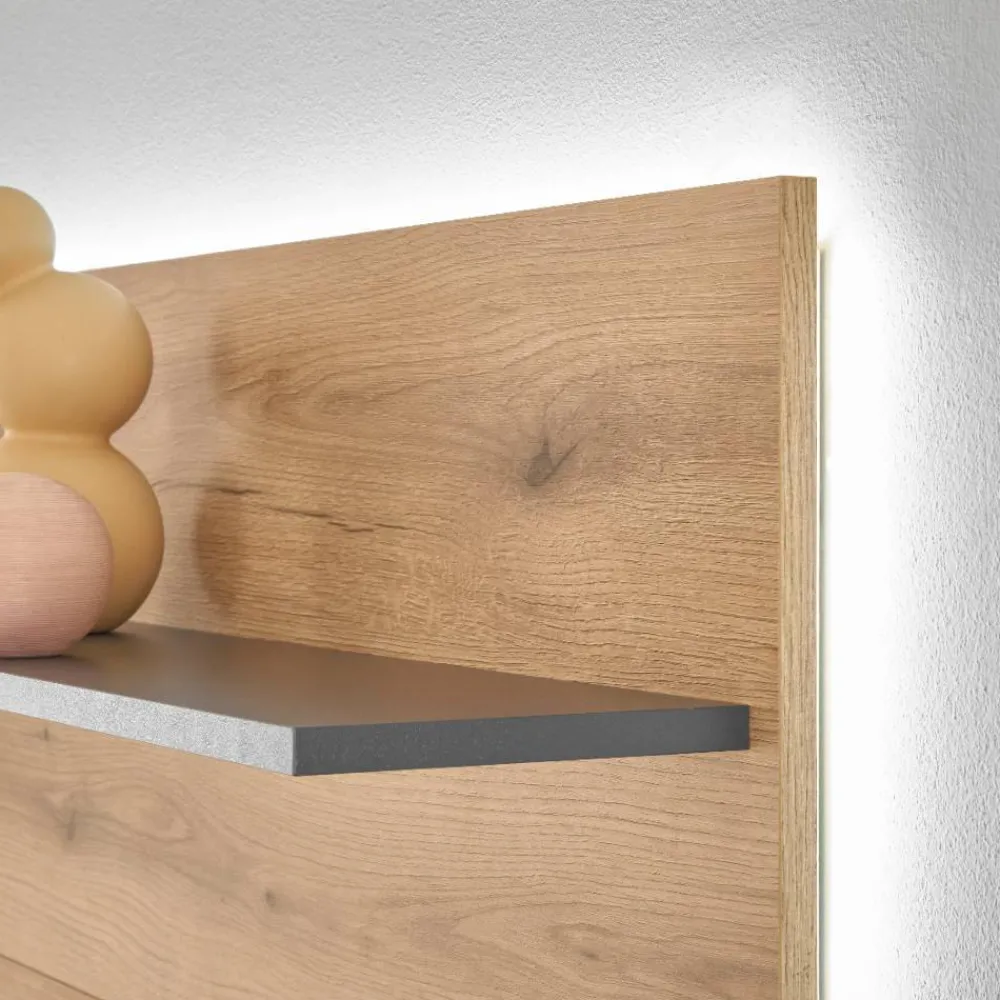 Wohnen Esszimmerregale|Regale*Wandregal-Paneel in Wildeiche Optik und Anthrazit - Colomania