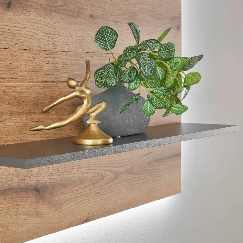 Wohnen Esszimmerregale|Regale*Wandregal-Paneel in Wildeiche Optik und Anthrazit - Colomania