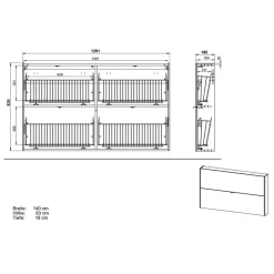 Wohnen Schuhschränke*Wand-Schuhkommode mit zwei Klappen - Sidgarus