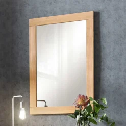Wohnen Wandspiegel aus Glas & Eiche Massivholz - Vervesdo