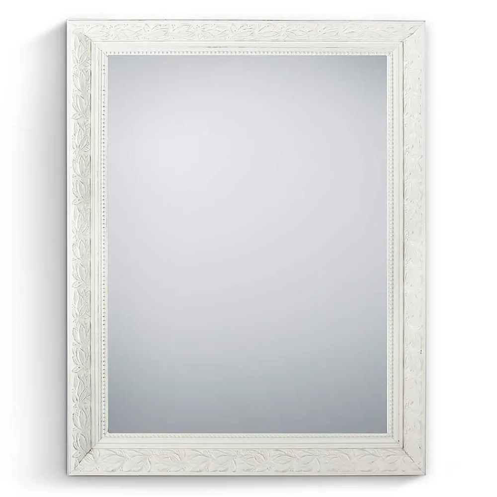 Wohnen Glasmöbel|Vintage Möbel*Wandspiegel im Vintage Look in Weiß Holzrahmen - Liancos