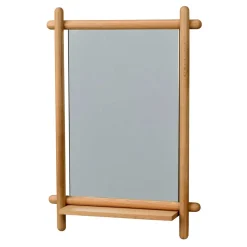 Wohnen Wandspiegel mit Ablage aus Eiche - Nuymana