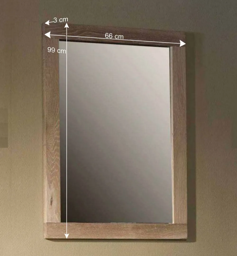 Wohnen Wandspiegel Vish in Eiche Bianco