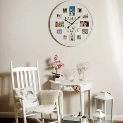Wohnen Wanduhr Family mit Platz für 12 Fotos - Bondo