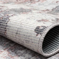 Wohnen Waschbarer Teppich in Blaugrau und Terracotta - Ursela