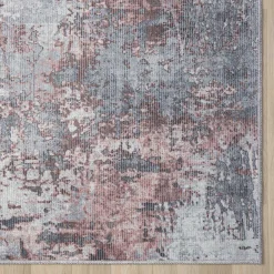 Wohnen Waschbarer Teppich in Blaugrau und Terracotta - Ursela