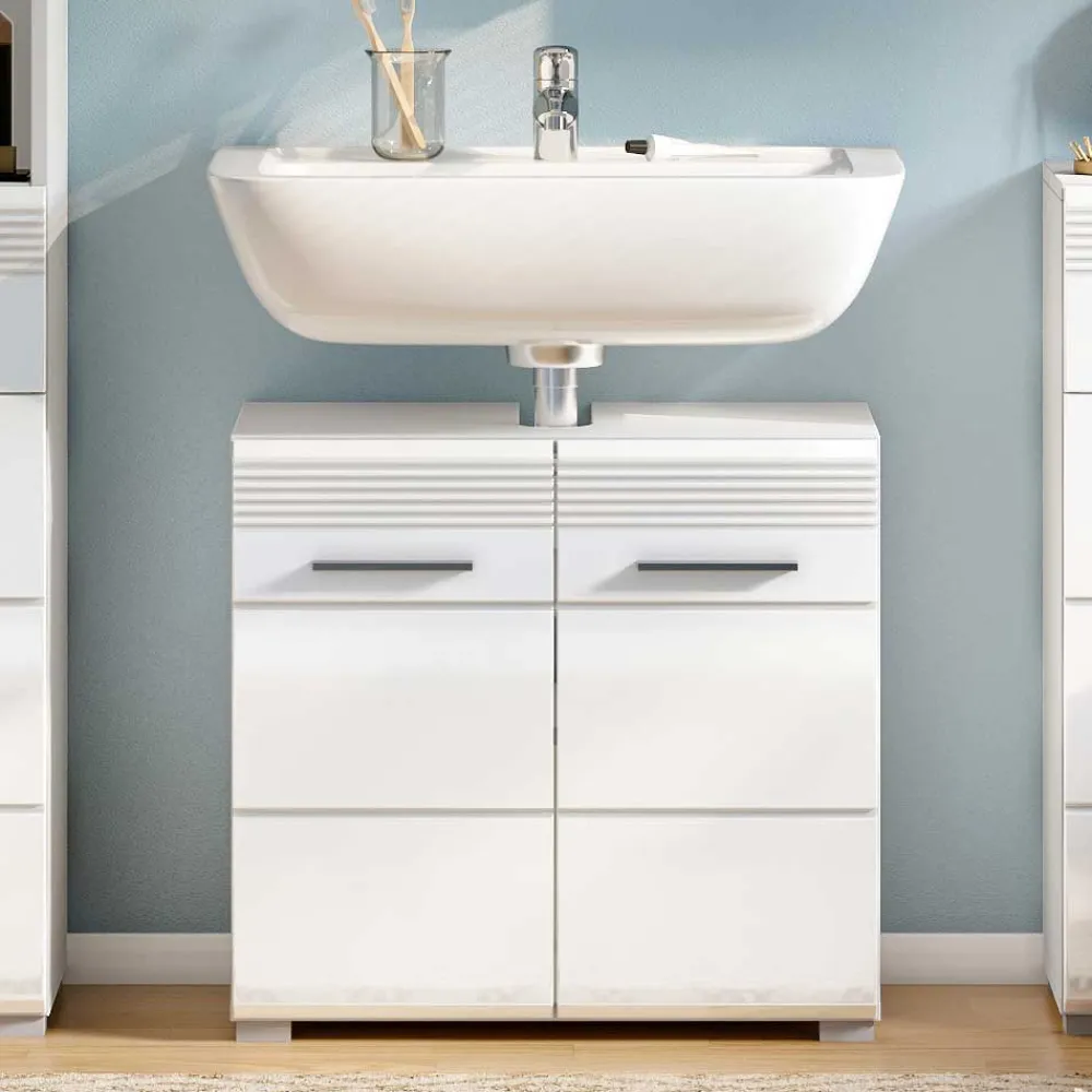 Wohnen Waschtisch|Waschbeckenunterschränke*Waschbecken Unterschrank mit Doppeltür - 60cm breit - Whale