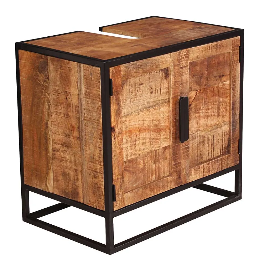 Wohnen Waschbecken Unterschrank aus Massivholz - Evradon