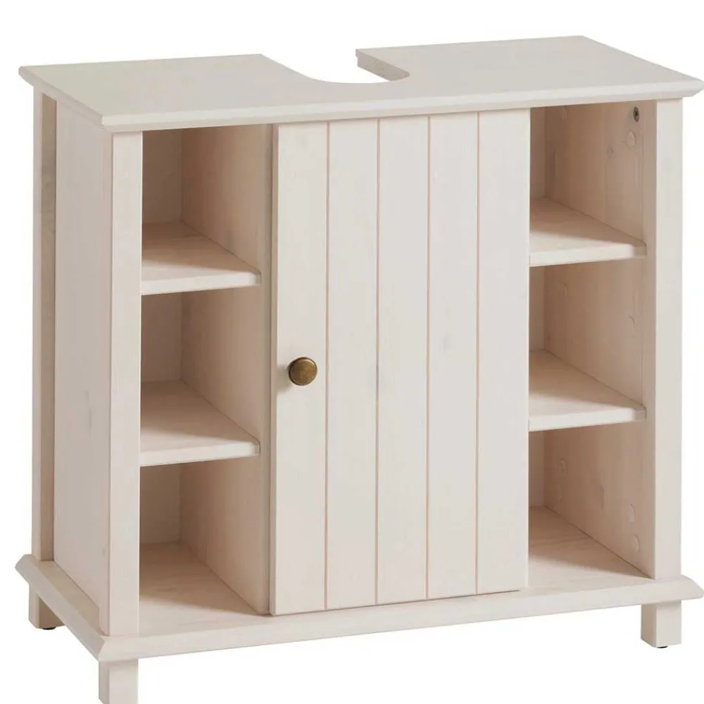 Wohnen Waschtisch|Waschbeckenunterschränke*Waschbeckenschrank aus Holz in Weiß - Cilao