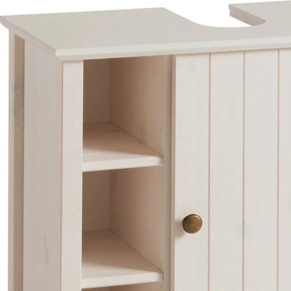 Wohnen Waschtisch|Waschbeckenunterschränke*Waschbeckenschrank aus Holz in Weiß - Cilao