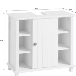 Wohnen Waschtisch|Waschbeckenunterschränke*Waschbeckenschrank aus Holz in Weiß - Cilao