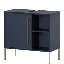 Wohnen Badschränke|Waschtisch*Waschbeckenschrank in Dunkelblau mit Gold - Chinale