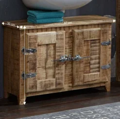 Wohnen Waschtisch|Waschbeckenunterschränke*Waschbeckenschrank Suennas aus Mangobaum Massivholz