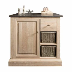 Wohnen Waschtisch|Waschbeckenunterschränke*Waschbeckenschrank Vish in Eiche Bianco