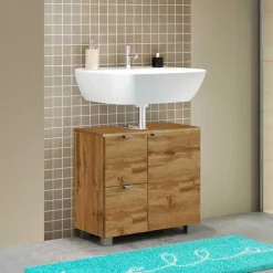 Wohnen Waschtisch|Waschbeckenunterschränke*Waschbecken-Unterschrank in Wildeiche Holzoptik - Sucaeva