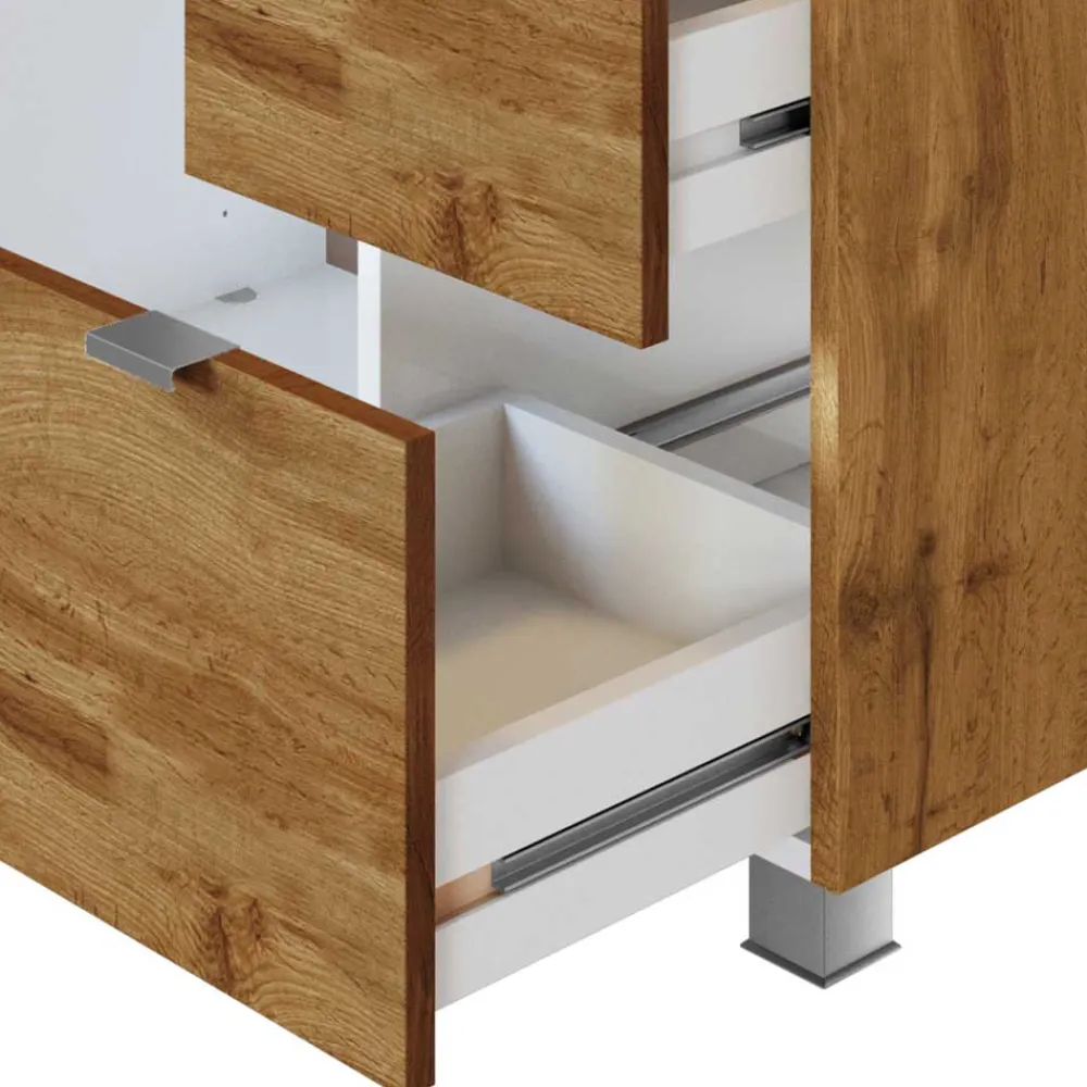 Wohnen Waschtisch|Waschbeckenunterschränke*Waschbecken-Unterschrank in Wildeiche Holzoptik - Sucaeva