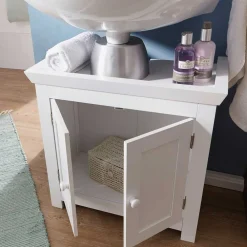 Wohnen Waschtisch|Waschbeckenunterschränke*Waschbeckenunterschrank in Weiß mit Doppeltür - Hank