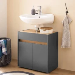 Wohnen Badschränke|Waschtisch*Waschbeckenunterschrank in Anthrazit - Ahilav