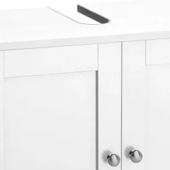 Wohnen Waschtisch|Waschbeckenunterschränke*Waschbeckenunterschrank in Weiß mit Metallgriffen - Gorgona