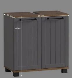 Wohnen Waschtisch|Waschbeckenunterschränke*Waschbeckenunterschrank in Platingrau - Benja