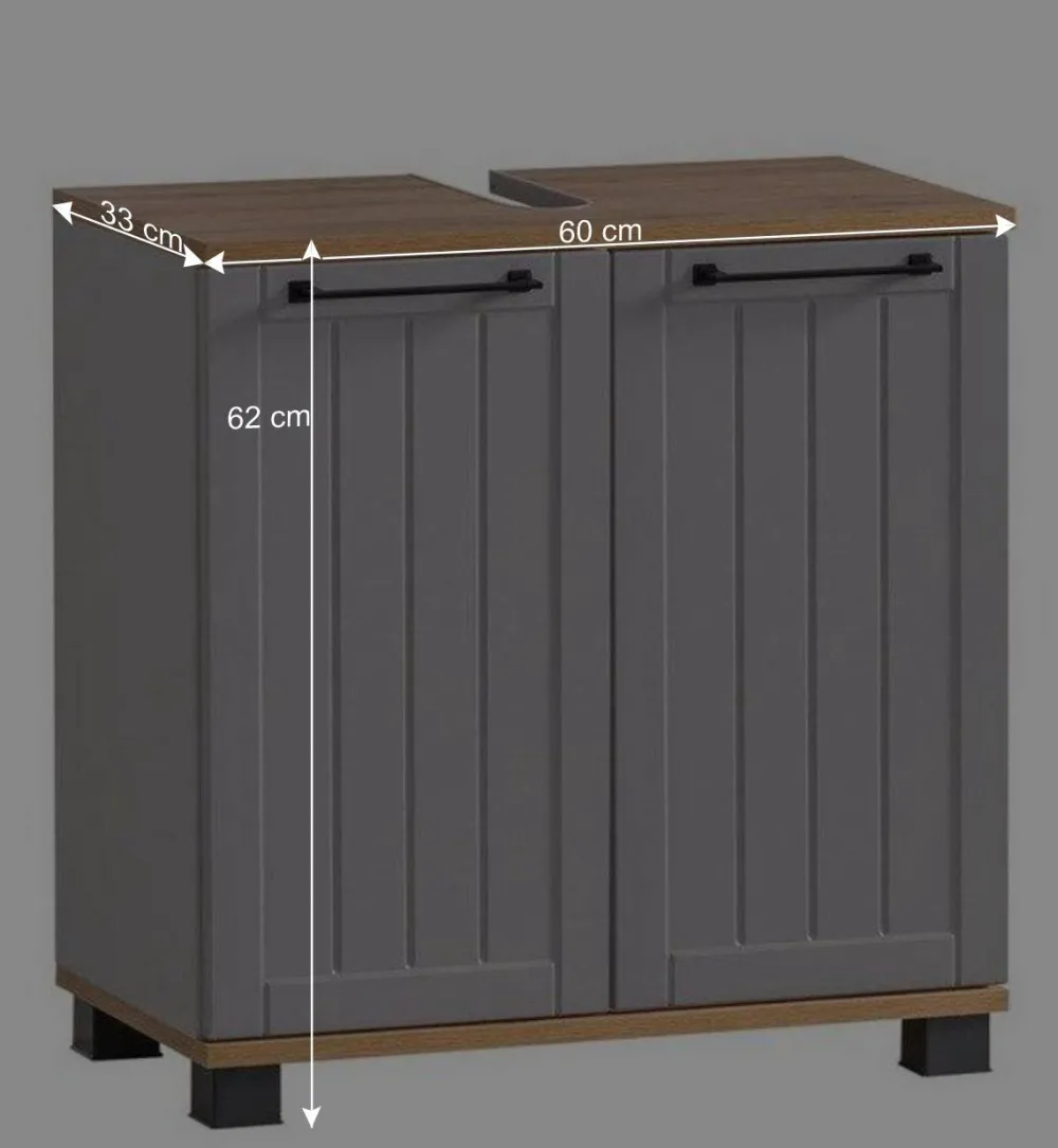 Wohnen Waschtisch|Waschbeckenunterschränke*Waschbeckenunterschrank in Platingrau - Benja