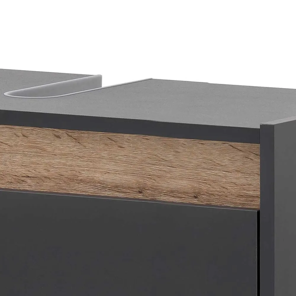 Wohnen Waschtisch|Waschbeckenunterschränke*Waschbeckenunterschrank in Anthrazit & Wildeiche - Marcius