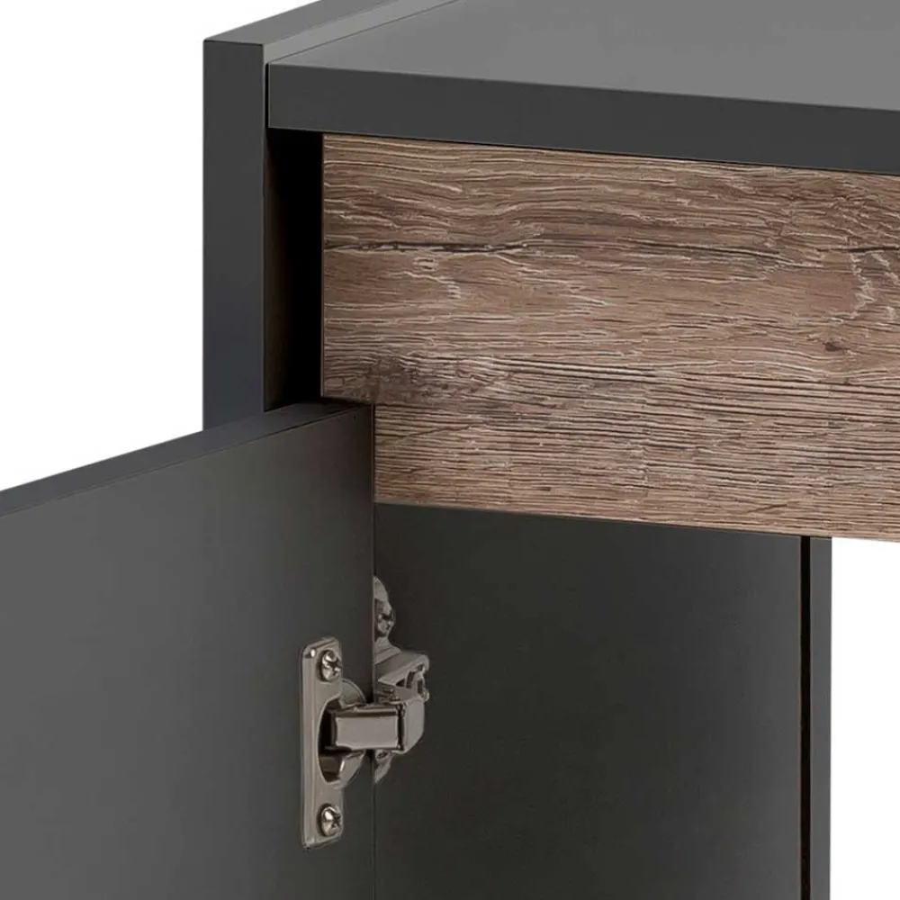 Wohnen Waschtisch|Waschbeckenunterschränke*Waschbeckenunterschrank in Anthrazit & Wildeiche - Marcius