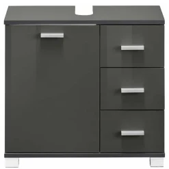 Wohnen Waschtisch|Waschbeckenunterschränke*Waschbeckenunterschrank in Grau glänzend - Ulivia