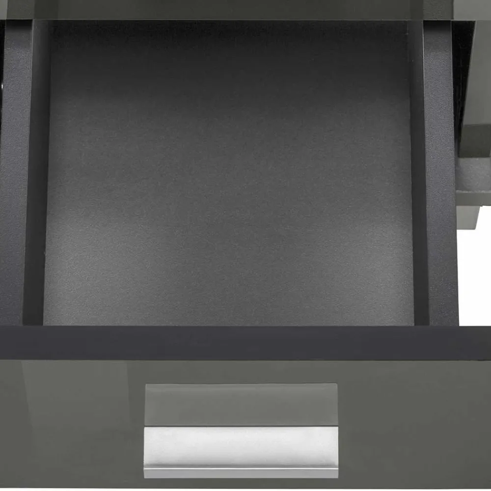 Wohnen Waschtisch|Waschbeckenunterschränke*Waschbeckenunterschrank in Grau glänzend - Ulivia