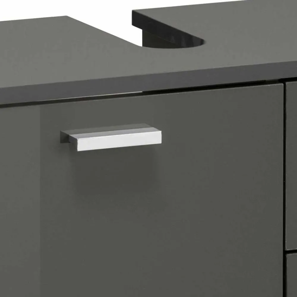 Wohnen Waschtisch|Waschbeckenunterschränke*Waschbeckenunterschrank in Grau glänzend - Ulivia