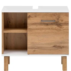 Wohnen Waschtisch|Waschbeckenunterschränke*Waschbeckenunterschrank in Eiche NB & Weiß - Voinla