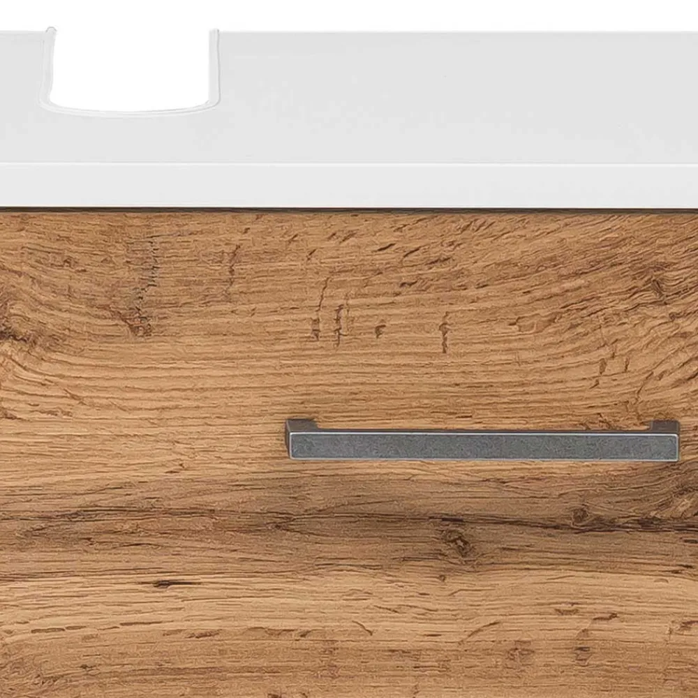 Wohnen Waschtisch|Waschbeckenunterschränke*Waschbeckenunterschrank in Eiche NB & Weiß - Voinla