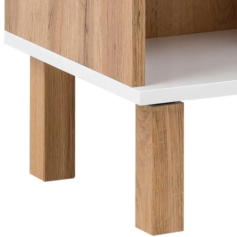 Wohnen Waschtisch|Waschbeckenunterschränke*Waschbeckenunterschrank in Eiche NB & Weiß - Voinla