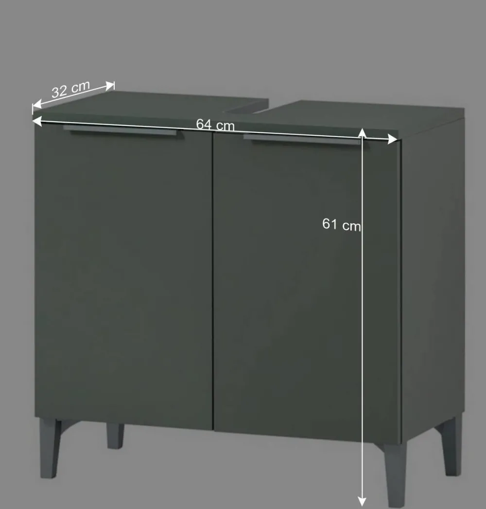 Wohnen Waschbeckenunterschrank in Graugrün - Liz