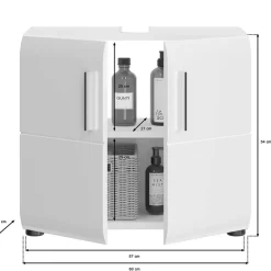 Wohnen Waschtisch|Waschbeckenunterschränke*Waschbeckenunterschrank in Weiß hochglänzend - Rirua